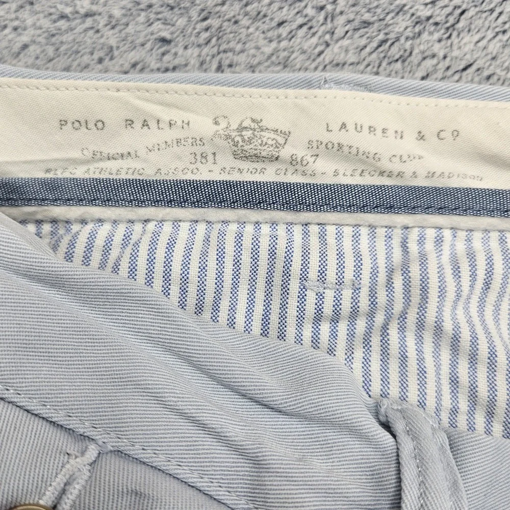 Vintage Polo Ralph Lauren Pants Mens 36x32 Straight Fit Chino Light Blue Cotton